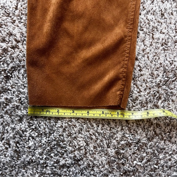 Free People Nightfall Brown High-Waisted Vegan Suede Pants with Tie Waist Sz 4 - Picture 13 of 14